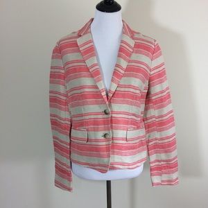 Ann Taylor LOFT Womens Sz 8 Pink Beige Blazer